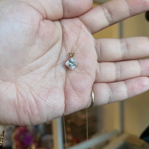 14k Cubic Zirconia Necklace - Picture 2 of 4